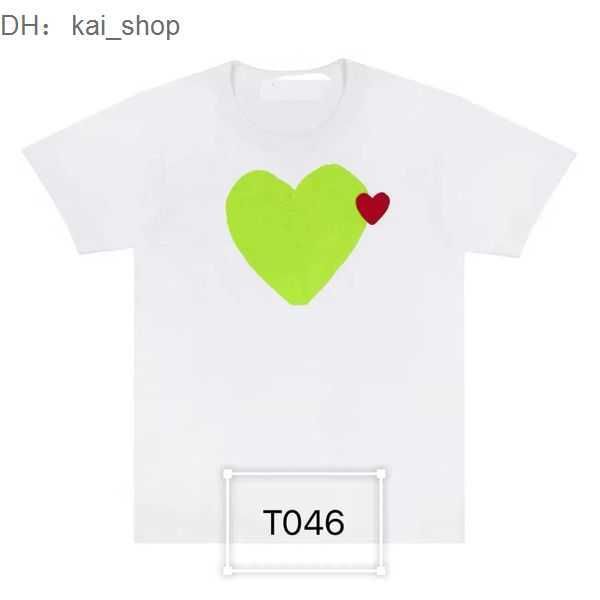 

men's t-shirts 23ss summer cdgs mens play t shirt short sleeve womens des badge garcons embroidery heart red 21, White;black