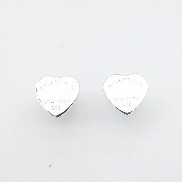 

925 sterling silver sweet heart designer stud earrings for women luxury brand letters cute ol engagement retur to tiff ear rings love earrin, Golden;silver