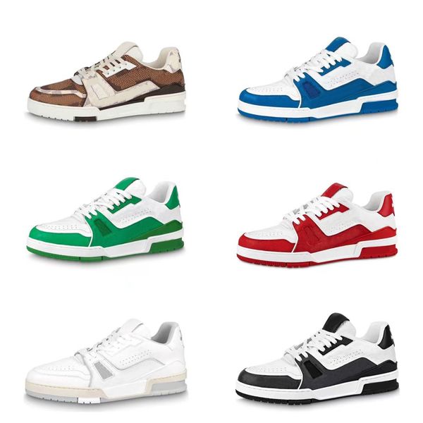 

designer luxurys classic trainer outdoor shoes for men womens denim monograms rubber canvas leather sports sneakers vintage platform trainer