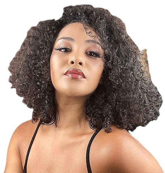 

short afro kinky curly bob human hair wig for women remy brazilian natural wavy ombre blonde jerry curl colored full wigs, Black;brown