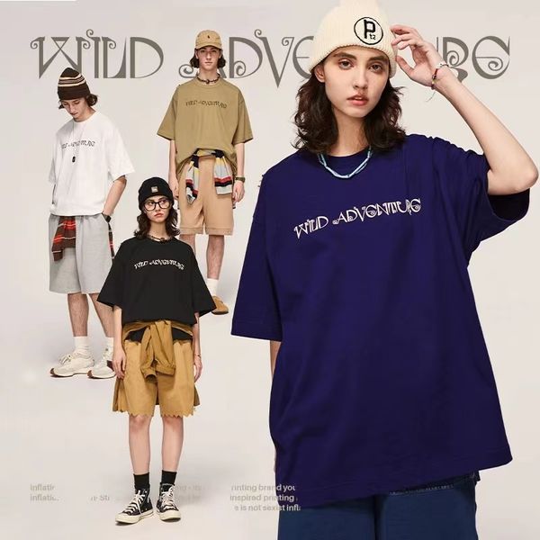 

men's t-shirts designer t-shirt made of pure cotton drawn letter thick woven cotton spring/summer new fashion brand loose short sleeve, White;black