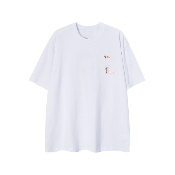 

men's t-shirts fashion men t-shirt 2023 lanvin new cotton soft wrinkle resistant printing letters casual student couple short lining 01, White;black