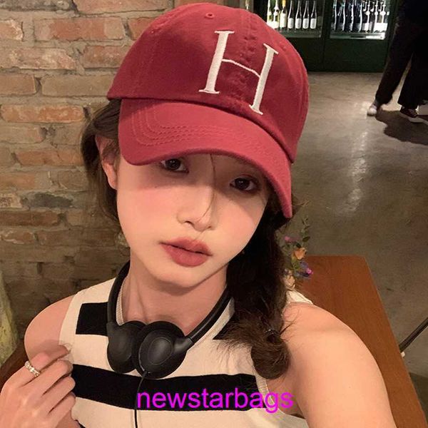 

original edition designer herms hat for sale qualitysouth korea big waist h letter baseball cap women's versatile casual net red tongue, Blue;gray