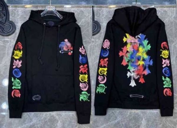 

men's hoodies sweatshirts designer womens chrome winter heart hoodie ch long sleeve jacket loose hooded hoody men woman chromees tn3, Black