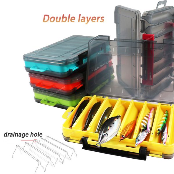 

fishing lure boxes tackle box large storage double sided open case compartments container baits gear accesorios set pesca tool fishingfishin