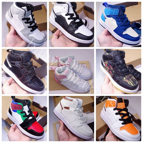 

designer 1 kid basketball shoes infants toddler childrens pine green game royal scotts obsidian chicago bred trainers sneakers sports outdoo, Black