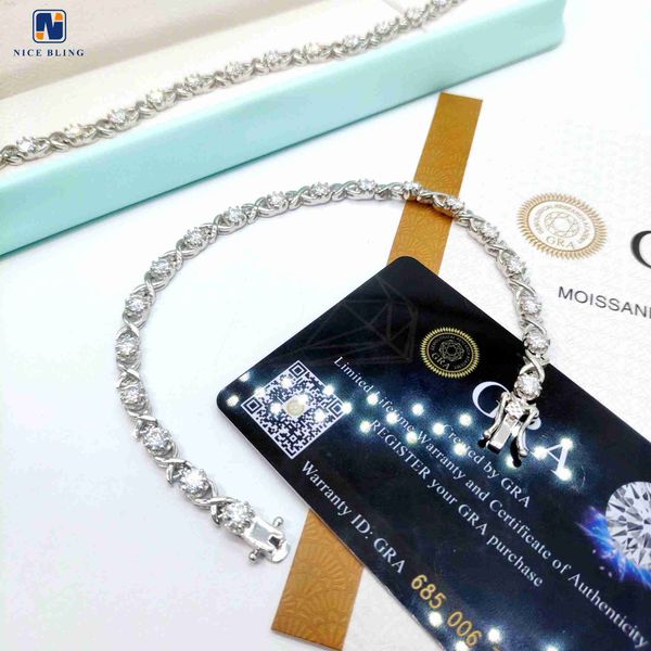 

luxury bracelet vvs moissanite diamond 925 silver tennis bracelet chains for women