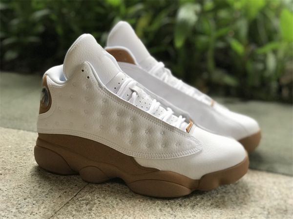 

basketball shoes jumpman 13 13s white brown wheat gs og sports sneakers with og box