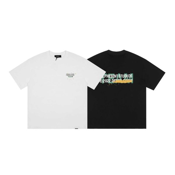 

2023 fashion men's and women's t shirts uk high street brand representative version repeat black friday limited letter loose round, White