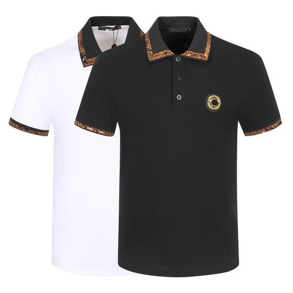 

men's stylist polo shirt luxury italian men's short sleeve fashion casual men's summer t-shirt asian size m-3xl 003, White;black