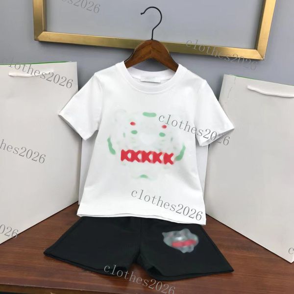 

kids clothing sets boys girls tracksuits suit letters print 2pcs luxury designer t shirt short pants suits chidlren casual sport clothes 90-, White