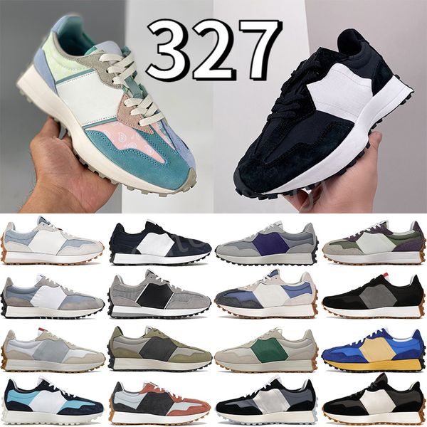 

new b327 casual shoes men women designer shoe 327 sneakers mens trainers womens sneaker paisley pack pastel denim navy rain cloud violet lea, Black