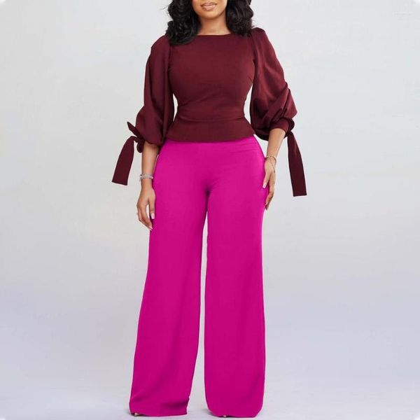 

Ethnic Clothing Two Piece Sets Women Dashiki African Clothes Spring Summer Fashion Three Quarters Sleeve Top And Pants Suit Matching