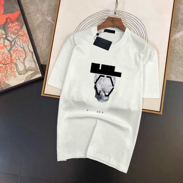 

plus size 5xl mens designer t shirt women t shirts luxury casual shirts man 100% cotton tshirt bone printed short sleeve sweatshirt round ne, White;black