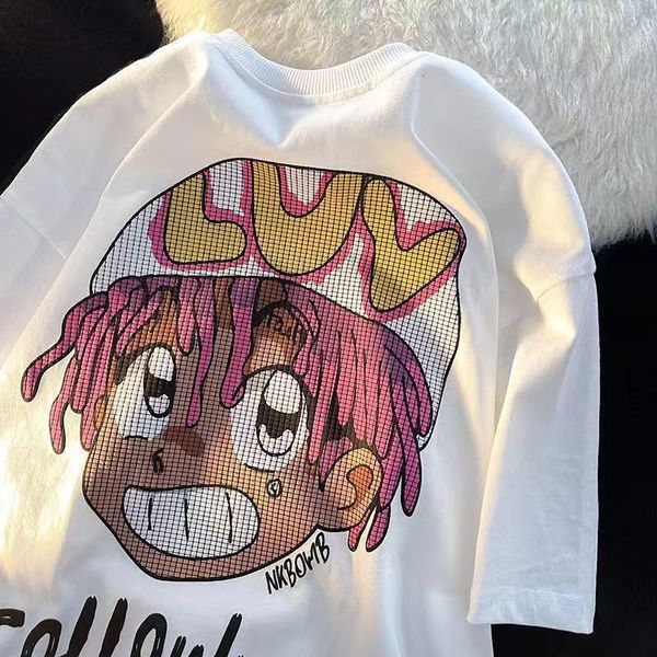 

men's tshirts summer european and american printing short sleeved men women summer t shirt loose design couple harajuku 230417, White;black