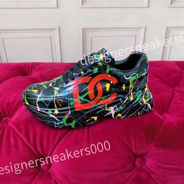 

2023 new mens shoes sneakers fashion trend atmospheric designer sneaker pure black non-slip outsole outdoor laces high quality, Red;white