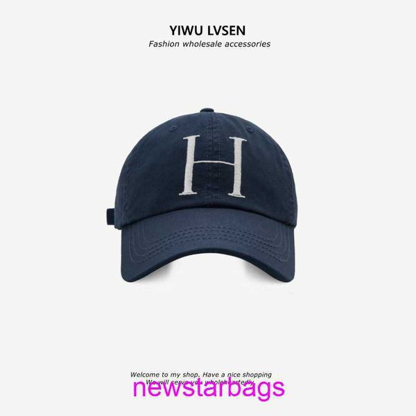 

original edition designer herms hat for sale south korea's simple hletter cap women's ins versatile face small baseball spring and, Blue;gray