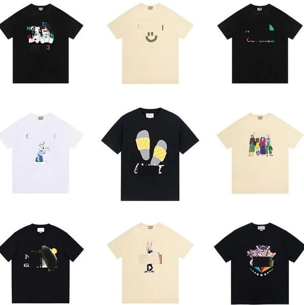 

printed letter mens t-shirts designer printing cotton loose short sleeve tees luxury brand t-shirts pullover men's and women's t-s, White;black