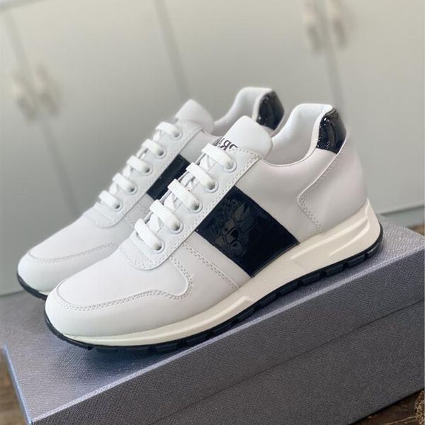 

fashion men casuals shoes senior pra running sneakers italy refined low soft bottom elastic band calfskin design lightweight cycling casual, Black