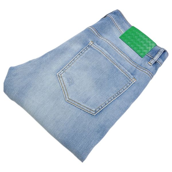 

men's jeans spring summer thin denim slim fit european american high-end brand small straight pants jh6056-8, Blue