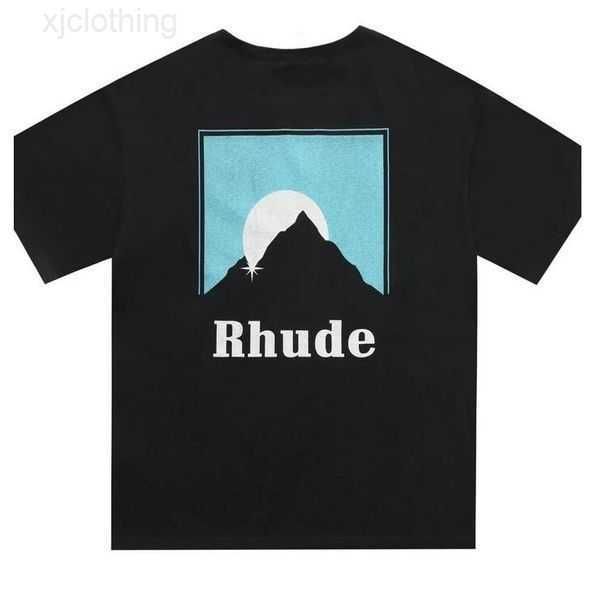 

rhude tshirt designer mens t shirts tide printed tee men women round neck short sleeve tshirt casual loose fashion high street hip hop styli, White;black