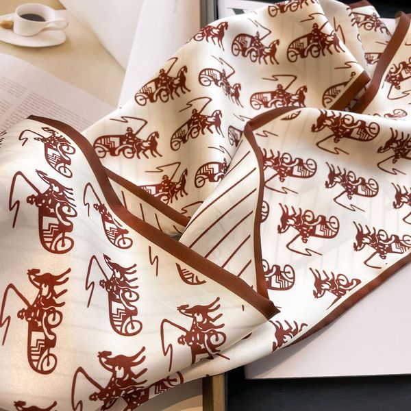 

designer small silk square scarf women narrow long leopard striped print handkerchief lady head hair band scarfs kerchief female 14x140cm, Blue;gray