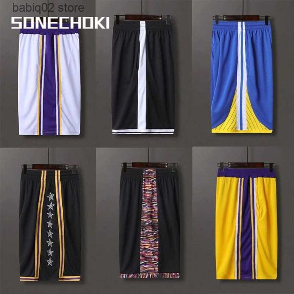 

men's shorts sonechoki basketball shorts men color patchwork loose running sport gym mesh breathable fitness training workout shorts ma, White;black