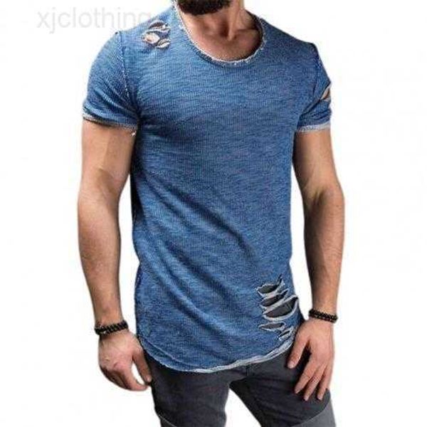 

men's t-shirts summer t-shirt solid color short sleeve cotton blend hole design pullover vintage ripped casual slim teemen's 4lzck, White;black