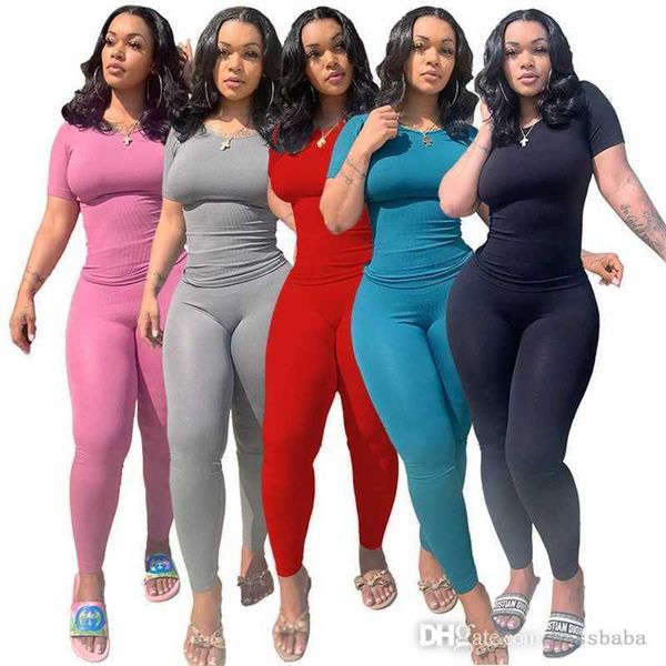 

women tracksuits two pieces set designer 2023 new large sports pit strip high elastic solid color suits sportwear 5 colours, Gray