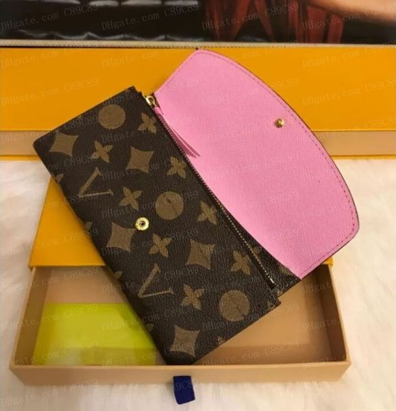 

r wallets cardholder paris brown flowers style luxury ladies long wallet women wallet high-end luxurys designer wallet with original box, Red;black