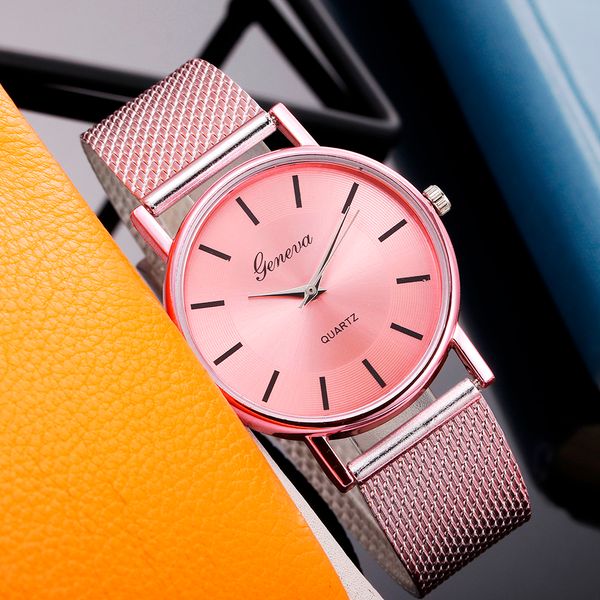

hbp fashion ladies watches grey leather strap gold bezel quartz girl watch casual business wristwatches watchs, Slivery;brown