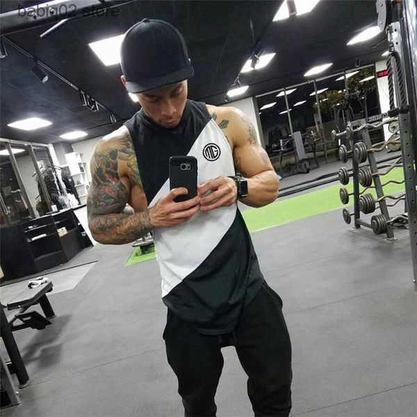 

men' tank muscle guys bodybuilding singlets mens muscle shirt gym tank stringer mens vest fitness men' clothing hip hop tankt2, White;black