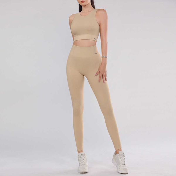 

tracksuits women sports set yoga fitness pants sport women running bra slimming and hip lifting bottom crop, Gray