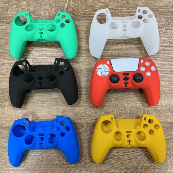 

ps4 ps5 summer anti-slip silicone gamepad protective case anti-sweat silicone cover anti-drop enhanced feeling handle shell soft durable han, Silver