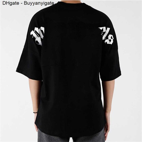 

22s men's t shirts t shirt palms palmangel city designer limited inkjet graffiti letter printing women's sailboat short-sleeved ca, White;black