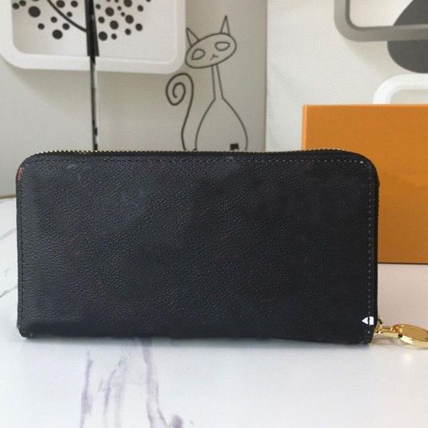 

long coin purse card bag women wallets fashion genuine leather patchwork colorful letters zipper ladies hand bags 2023, Black;red