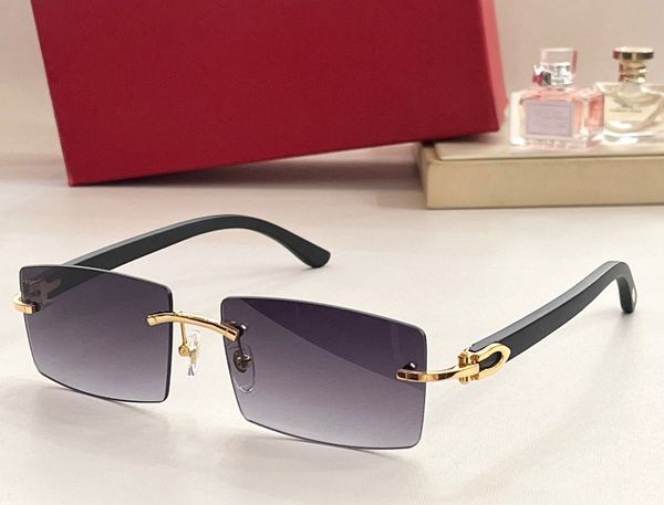 

fashion designer 0272 mens sunglasses classic vintage wooden legs frameless square shape glasses outdoor leisure versatile style uv protecti, White;black