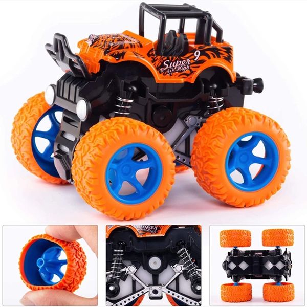 Wholesale Diecast Model Car Toy Monster Truck Four Gaint wheel Drive Vehicle Stunt Dump Inertia Dinosaur Pull Back Children Gift