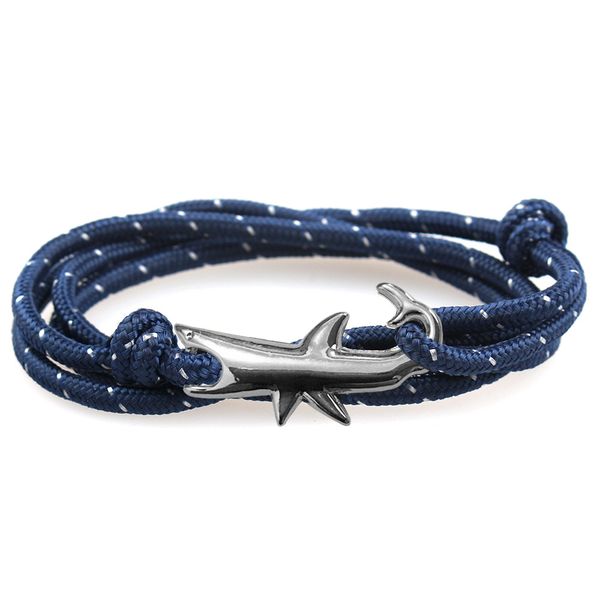 

classic design shark charm bracelet multilayered colorful paracord bracelets, Golden;silver
