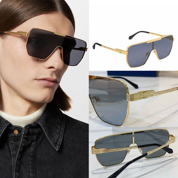 

The new Oversize Sky Mask Sunglasses features ultra light metal embossed lenses with signature engraved temple letters and cool mens and womens sunglasses Z2080