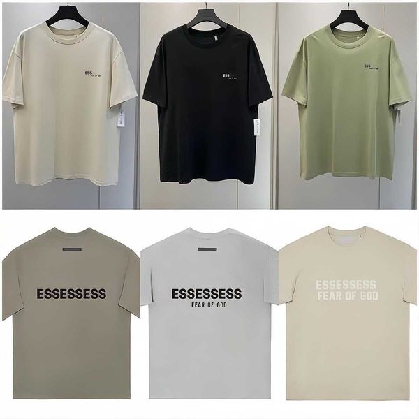 

designer shirts essent t shirt street casual essentail tshirt loose men women summer luxury essen tshirts chest print fashion tees essentie, White;black