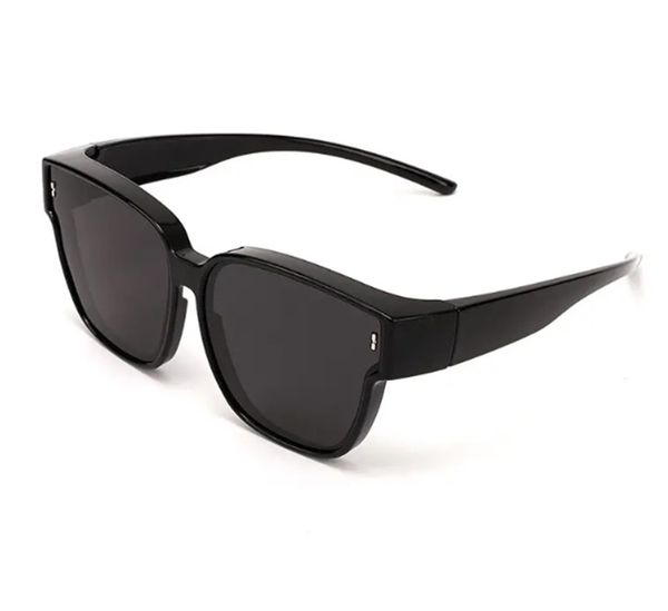 

neutral polarized black frame myopia overlay sunglasses - perfect for driving, hiking, fishing, and seaside vacations, White;black