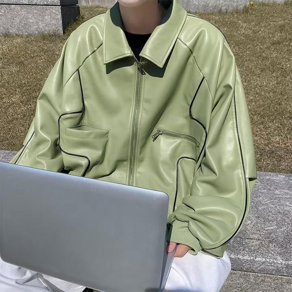 

men's jackets stylish adults coat glossy male jacket turn-down collar fall winter adults ladies thickened coat cold resistant 230417, Black;brown