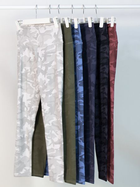 

yoga long shaped ll women's camo pants push up fitness tights soft high waist hip lift elastic tline sports pants 5 colors, White;red