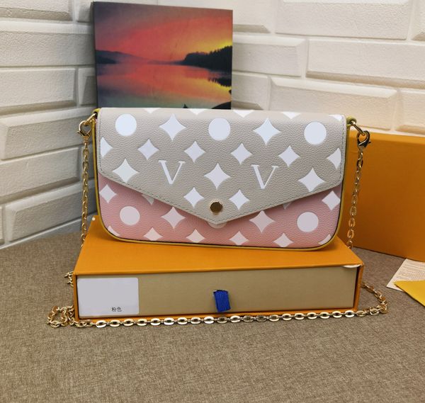 

fashion designer womens shoulder bags luxury pochette felicie handbags quality flower letter leather chain crossbody original ladies emprei