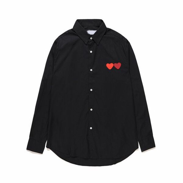 

2023 summer japanese style womens slim fit blouses play designer women's play blouse red heart shirts eyes big heart embroidery shirt f, White;black