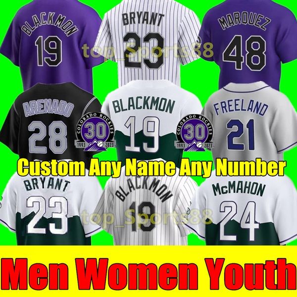 

s-4xl 2023 custom kris bryant jersey wilson randal colorado grichuk connor joe charlie blackmon todd helton larry walker jose iglesias ryan, Blue;black