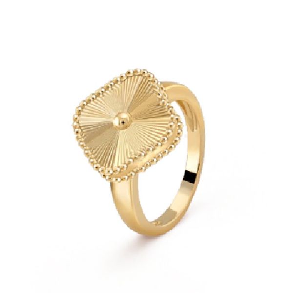 

100% 925 silver clover ring classic desinger motifs ring wedding rings of woman man love ring chrome heart lucky ring for girls lover magic, Golden;silver