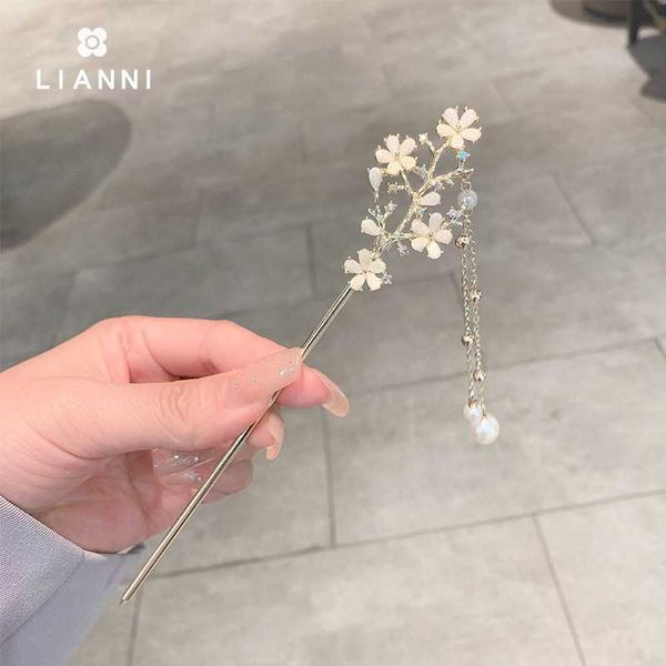 

hairpins simple flower hairpin female gufeng hairpin niche disc hair stick hairpin senior sense hair fork hanfu accessories w0417, Golden;silver