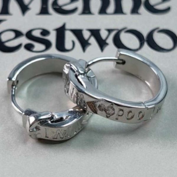 

vivian designer earring women High viviene westwood Empress Dowager Belt Head Earstuds Personalized Punk Style Headed Earstuds Earrings Letter Steel Stamp